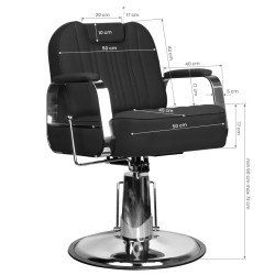 Silla de barbero negra Gabbiano con respaldo Silla de barbero negra Gabbiano con respaldo