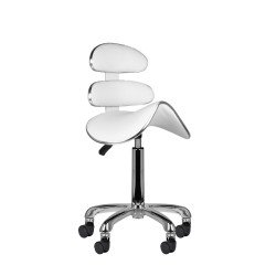 Silla de estética blanca am-880 con ruedas Silla de estética blanca am-880 con ruedas
