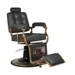 Silla de barbero Gabbiano Boss HD Cuero Viejo negro Silla de barbero Gabbiano Boss HD Cuero Viejo negro