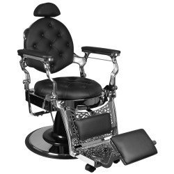 Silla de Barbero Gabbiano Giulio plata negro Silla de Barbero Gabbiano Giulio plata negro