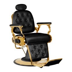 Silla de barbero Gabbiano Grancesco negra y dorada Silla de barbero Gabbiano Grancesco negra y dorada