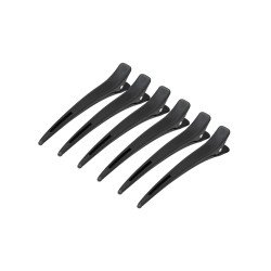 Pinzas de peluquería de carbono e-15 6 pcs 11.5 cm negras Pinzas de peluquería de carbono e-15 6 pcs 11.5 cm negras