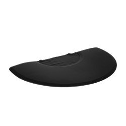 Tapete de peluquería bajo una silla semirredonda