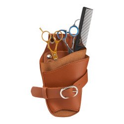CINTURÓN PARA TIJERAS DE PELO T11 MARRÓN
