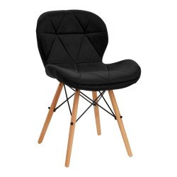 Silla cosmética 4Rico QS-186 de terciopelo negro