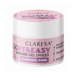 Gel de construcción Claresa Soft&Easy parpadeante rosa 90g Gel de construcción Claresa Soft&Easy parpadeante rosa 90g