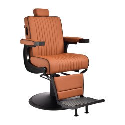 Silla de barbero Gabbiano Levi con marco negro marrón sin costura en la parte de atrás. Silla de barbero Gabbiano Levi con marco negro marrón sin costura en la parte de atrás.