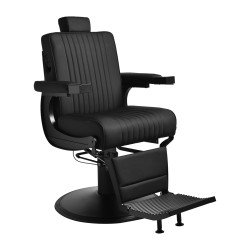 Silla de barbero Gabbiano Levi con marco negro negro sin costuras en la parte posterior Silla de barbero Gabbiano Levi con marco negro negro sin costuras en la parte posterior