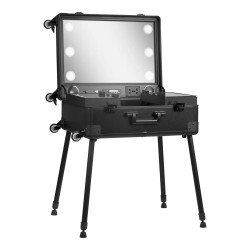 CAJA DE SOPORTE PORTÁTIL CON ALTAVOCES NEGROS