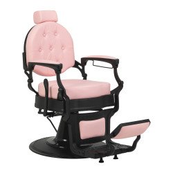 Silla de barbero Gabbiano President rosa con base negra Silla de barbero Gabbiano President rosa con base negra