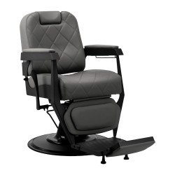 Silla de barbero Gabbiano Bruno gris con base negra Silla de barbero Gabbiano Bruno gris con base negra