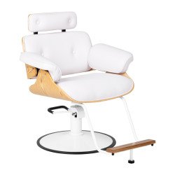 Hairdressing chair Gabbiano Florencja in white with a white base Hairdressing chair Gabbiano Florencja in white with a white base