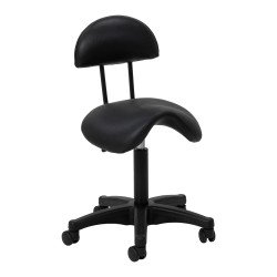 Taburete de cosmética 6001 negro con base negra Taburete de cosmética 6001 negro con base negra