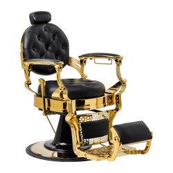 Silla de barbero Gabbiano Niccolo negra con base dorada Silla de barbero Gabbiano Niccolo negra con base dorada
