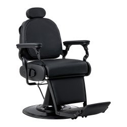 Silla de barbero con función de masaje Gabbiano Francesco negra con base negra Silla de barbero con función de masaje Gabbiano Francesco negra con base negra